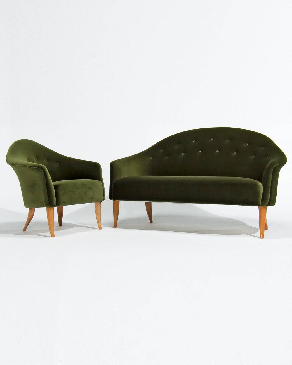 Little Adam Chair by Kerstin Horlin-Holmquist in Green Velvet, Swedish 1950's