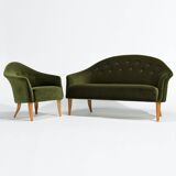 Little Adam Chair by Kerstin Horlin-Holmquist in Green Velvet, Swedish 1950's