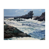Tableau HSP "Belle-Ile - cave of the apothecary" Marine signed 1960