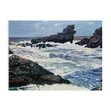 Tableau HSP "Belle-Ile - cave of the apothecary" Marine signed 1960