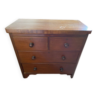 English mahogany chest of drawers 4 drawers early 20th century marine style