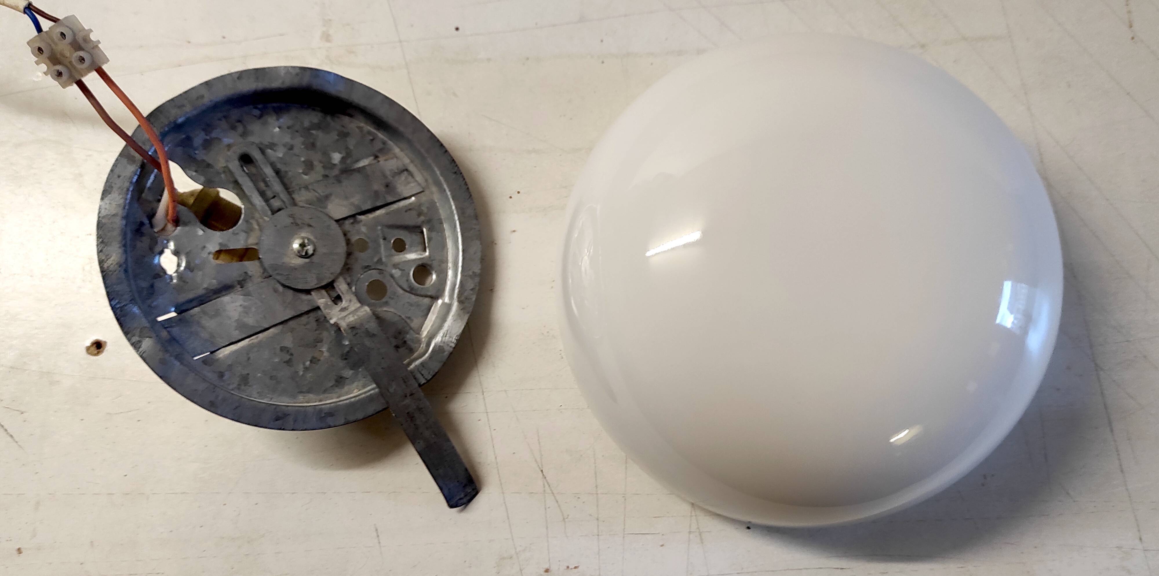 Opaline globe ceiling or wall light 20 cm - mid-20th century