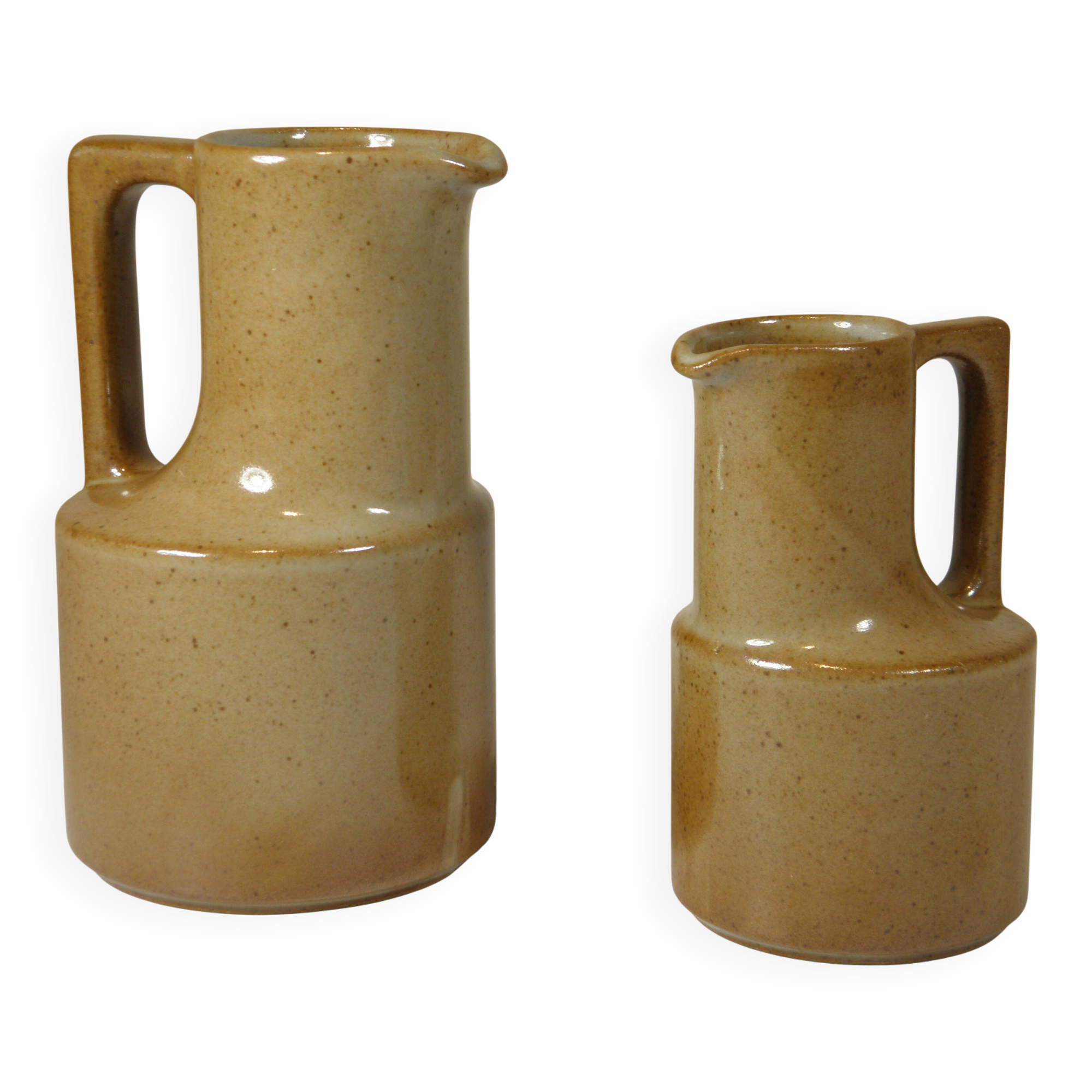 TWO STONEWARE jugs from Brenne
