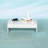 Minimalist television/audio furniture Pastoe q-bus, 1970s design.