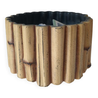 Pol Chambost ceramic vase in bamboo style