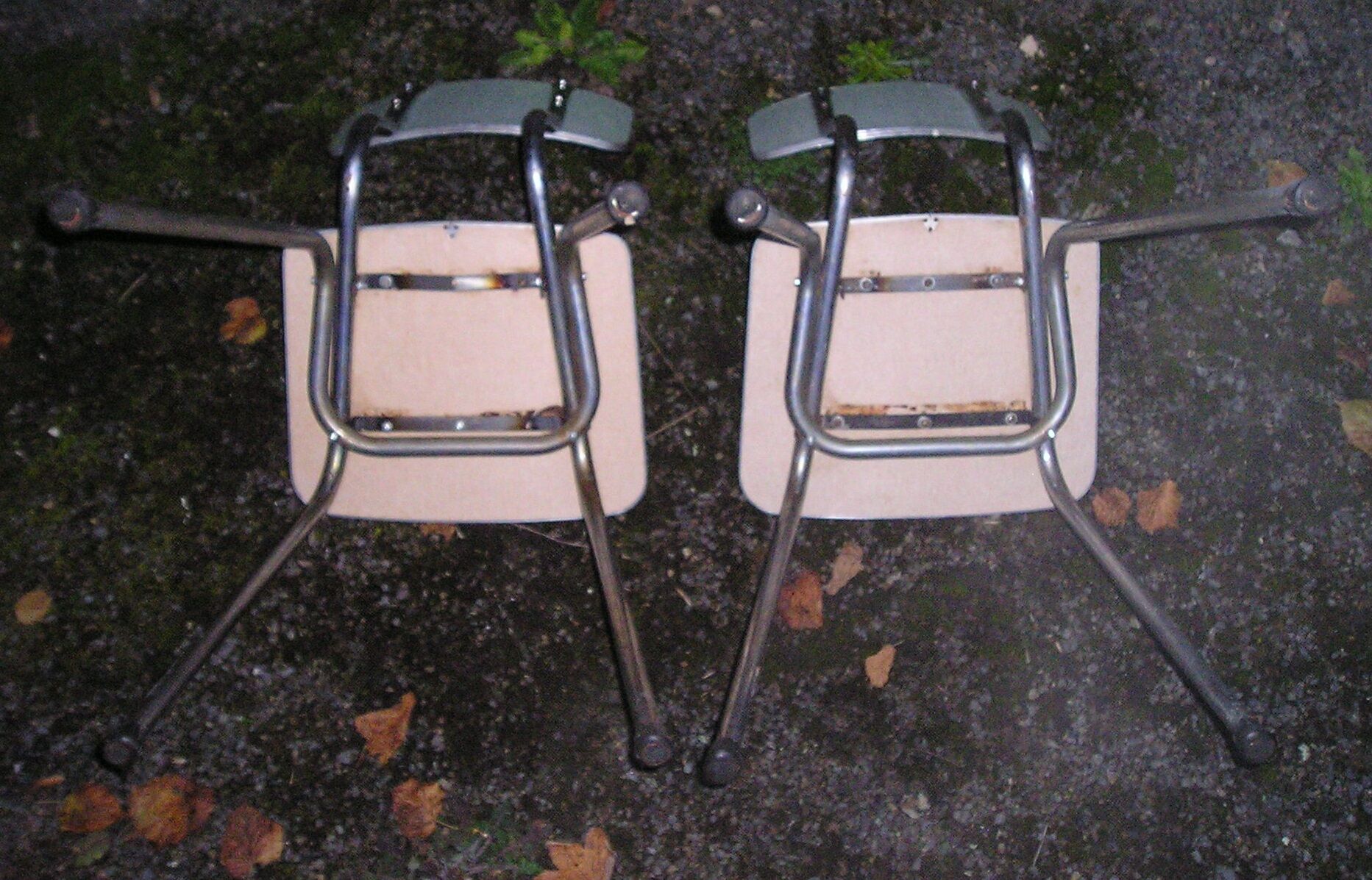 Pair of chrome chairs in formica Plastilux