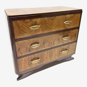 1930 art deco walnut chest of drawers