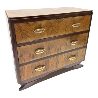 1930 art deco walnut chest of drawers