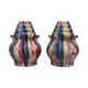 Pair of ceramic vases signed Elgé mid-century
