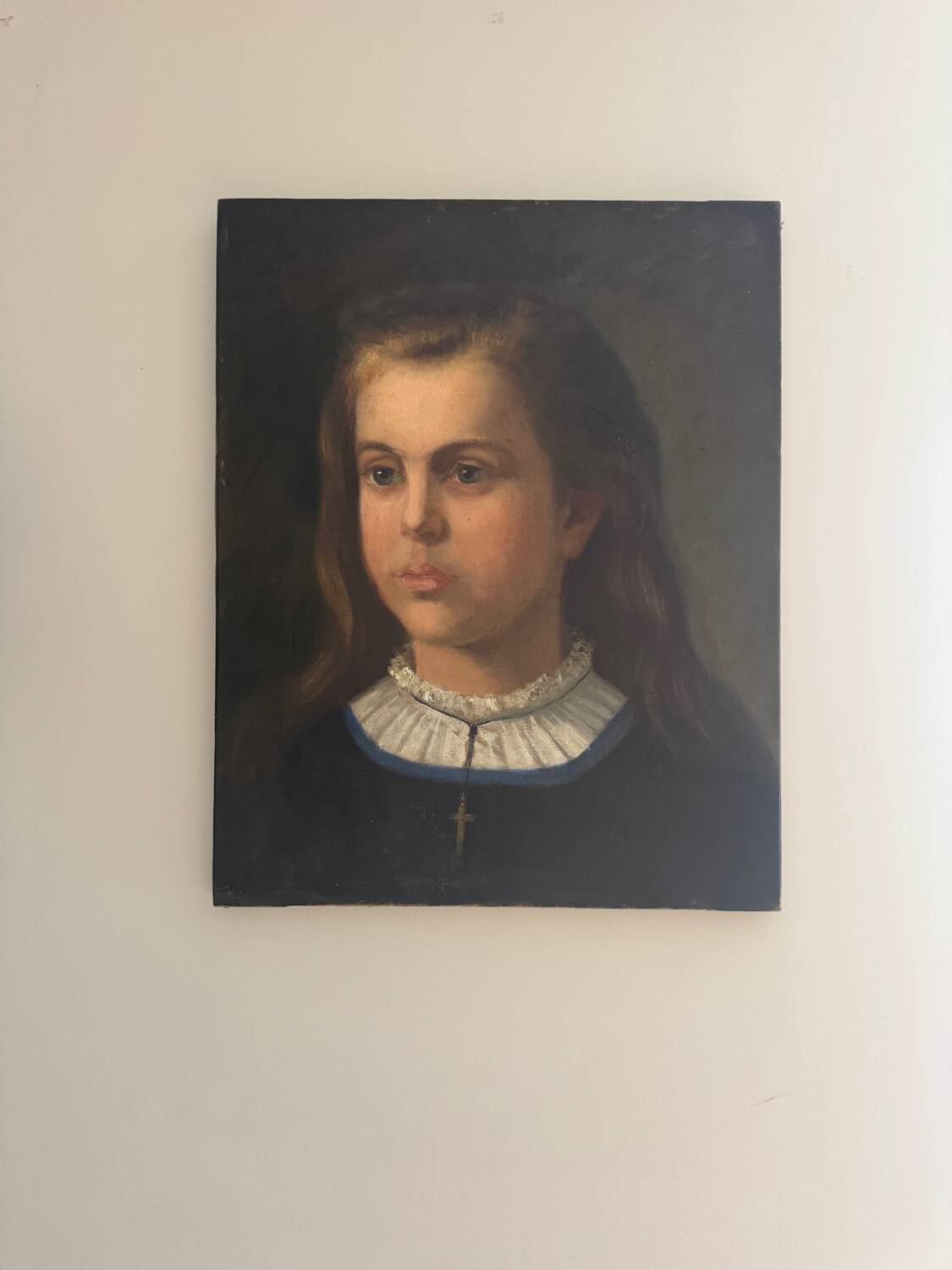 Oil on canvas portrait of a young girl, early 20th century
