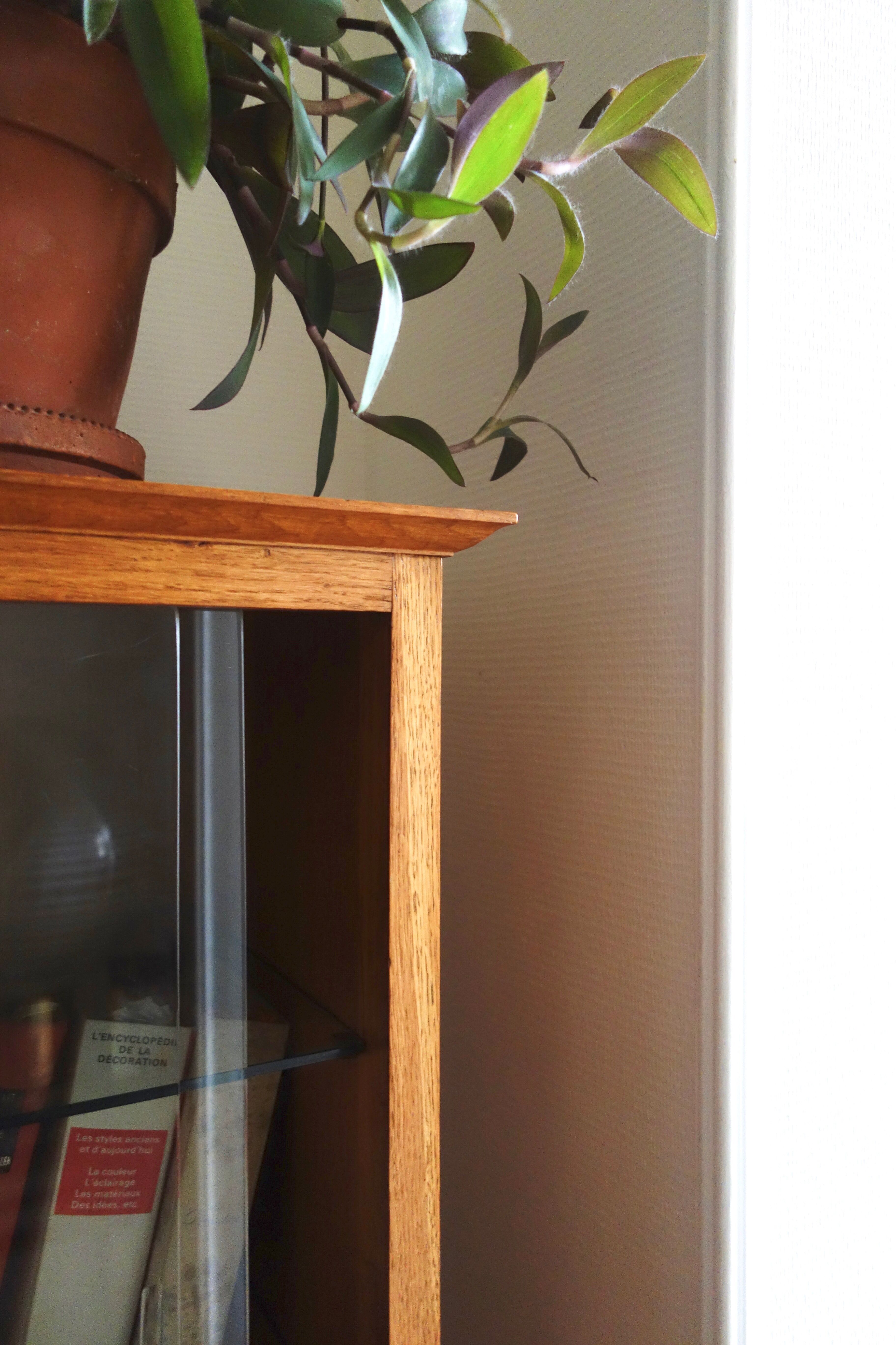 Library showcase in oak from the 1950s