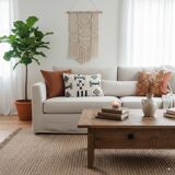 Coussin marocain kilim noir et blanc