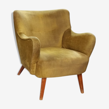 Fauteuil original années 50-60 design italien doré