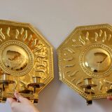 Pair of mid-century brass Swedish sconces by Torbjörn, tested