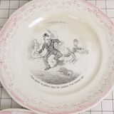 Five Digoin Sarreguemines Talking Plates