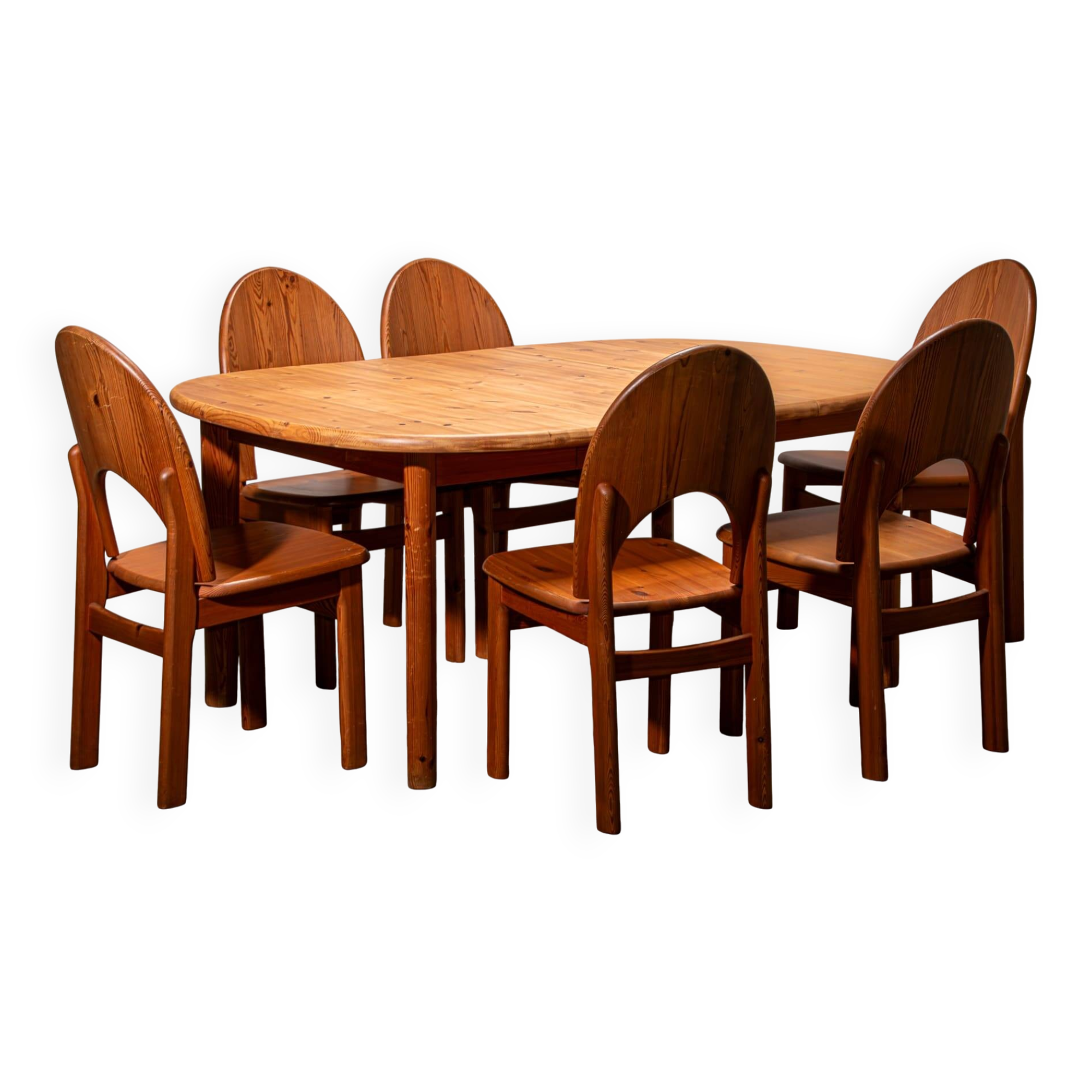 Ensemble de salle à manger en pin danois, vers 1990