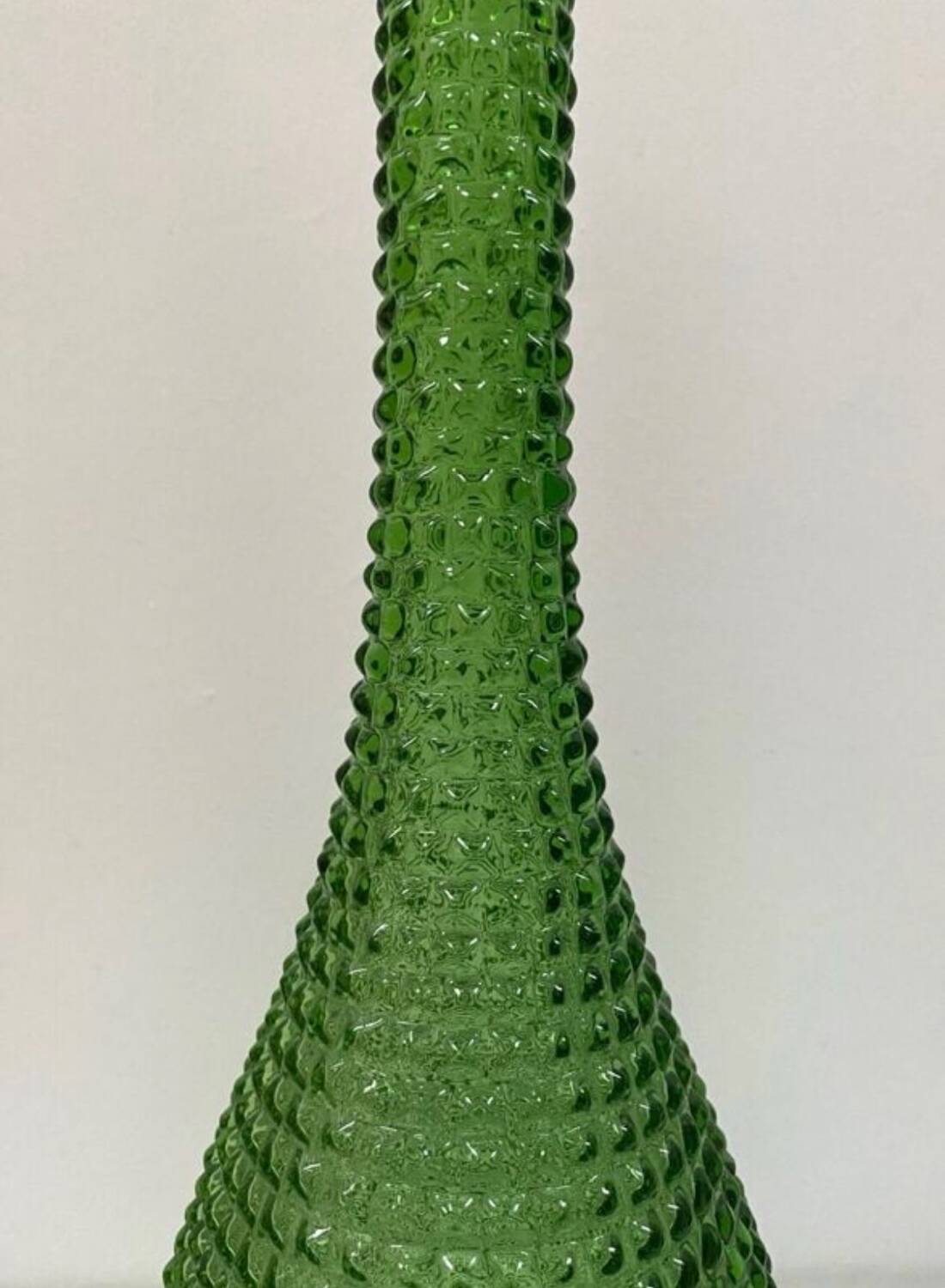 Green carafe Empoli Italy with diamond points - 1960