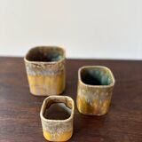 Set of 3 Art Nouveau flower pots by Gustav de Bruyn