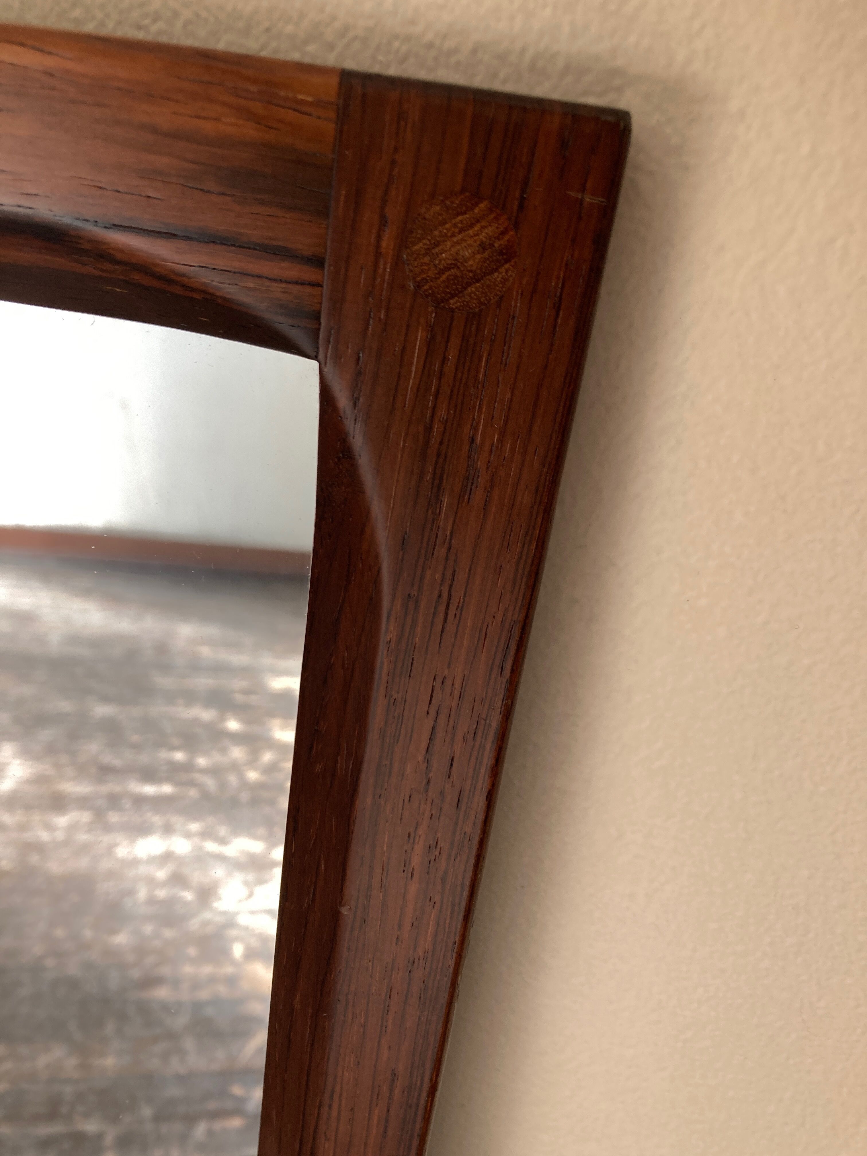 Scandinavian rosewood mirror Aksel Kjersgaard 166 for Möbel Odder 1960