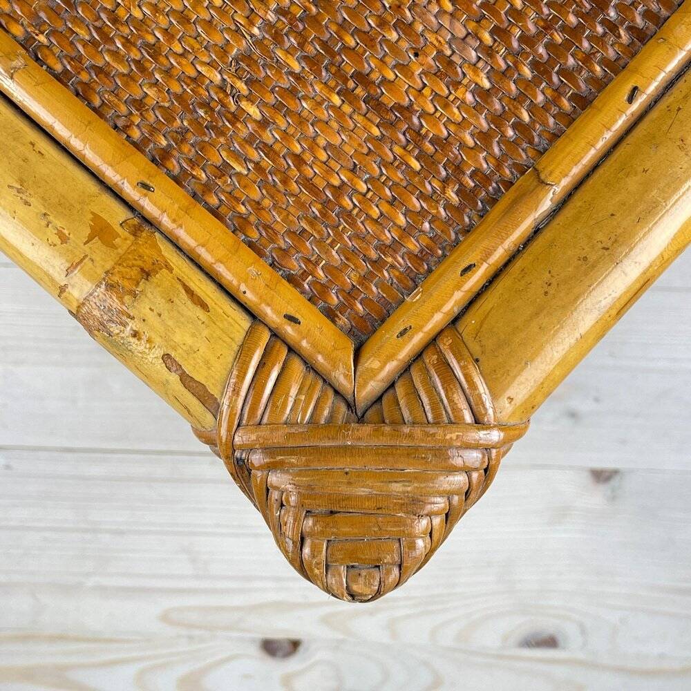 Vintage bamboo coffee table, Italy, 1970s