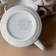 Six Salins stoneware coffee cups 1970