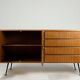 Vintage teak sideboard drawers 60s mid-century design