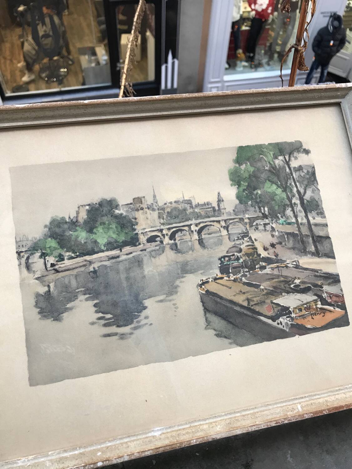 Aquarelle début 20ème siècle le Pont Neuf signée « Henry »