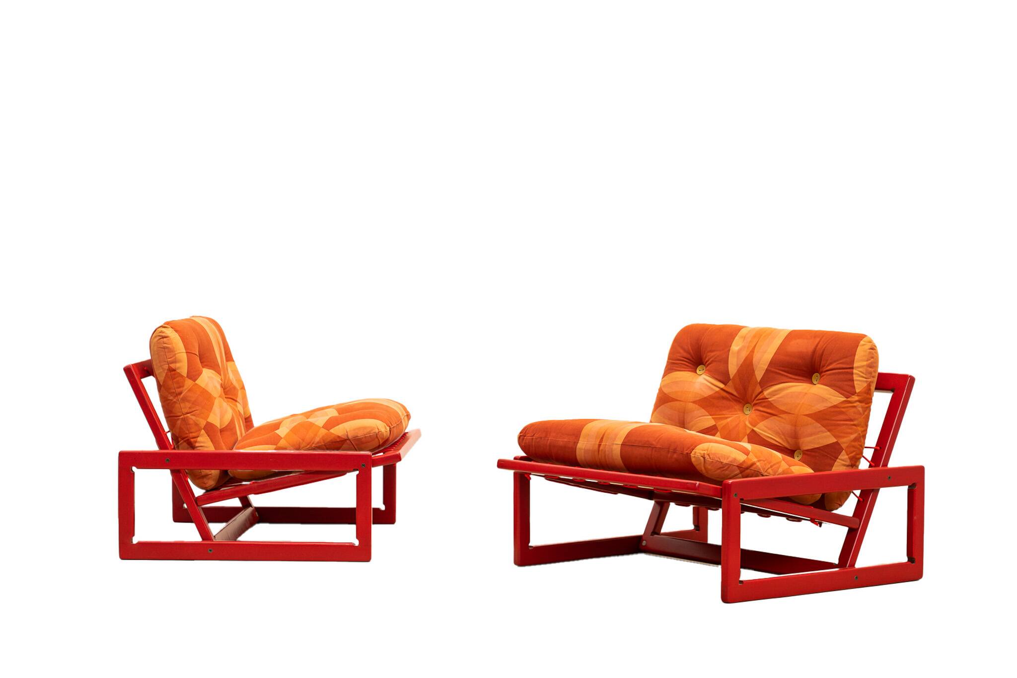 Pair of Carlotta lounge chairs by Tobia & Afra Scarpa for Cassina, Italy