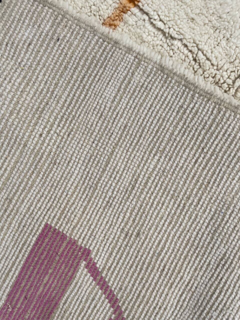 Large Contemporary Modern Abstract Face Rug, Handwoven in Wool