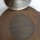 Table basse ronde Art Déco bois foncé & miroir