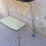 Side table / formica vintage yellow and black TV stand