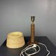 Midcentury French brutalist wood turned table lamp, Charles Dudouyt style