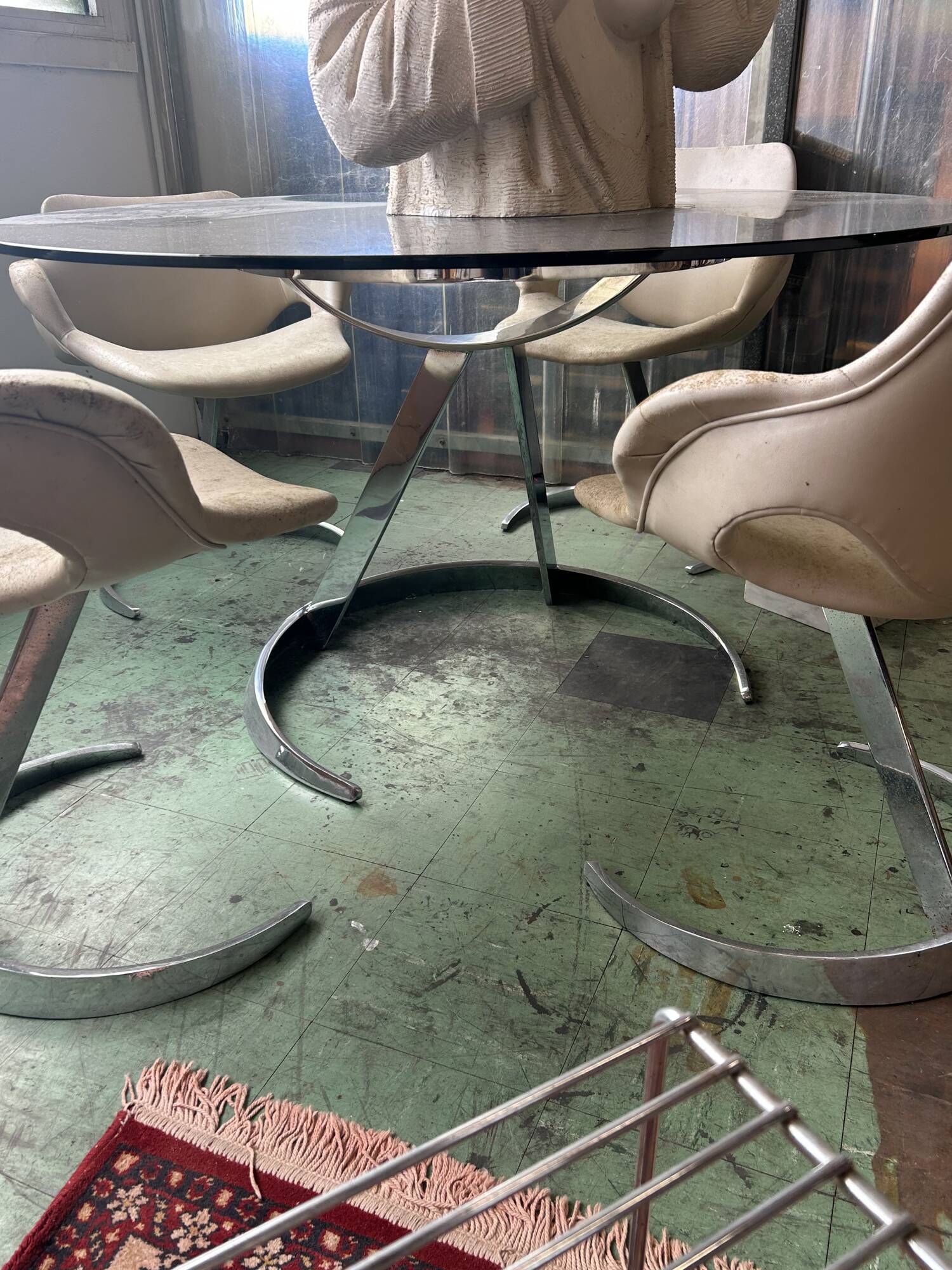 Boris Tabacoff table and 4 chairs from 1960.