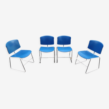 Set of 4 Conference Chairs by Max Stacker for Steelcase