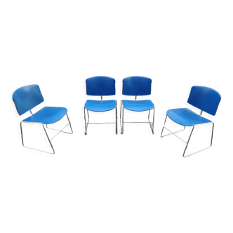 Set of 4 conference chairs by Max Stacker for Steelcase