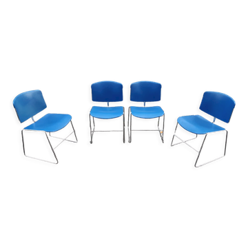 Set of 4 conference chairs by Max Stacker for Steelcase
