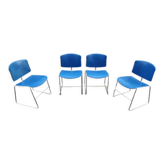 Lot de 4 chaises de conférence par Max Stacker pour Steelcase