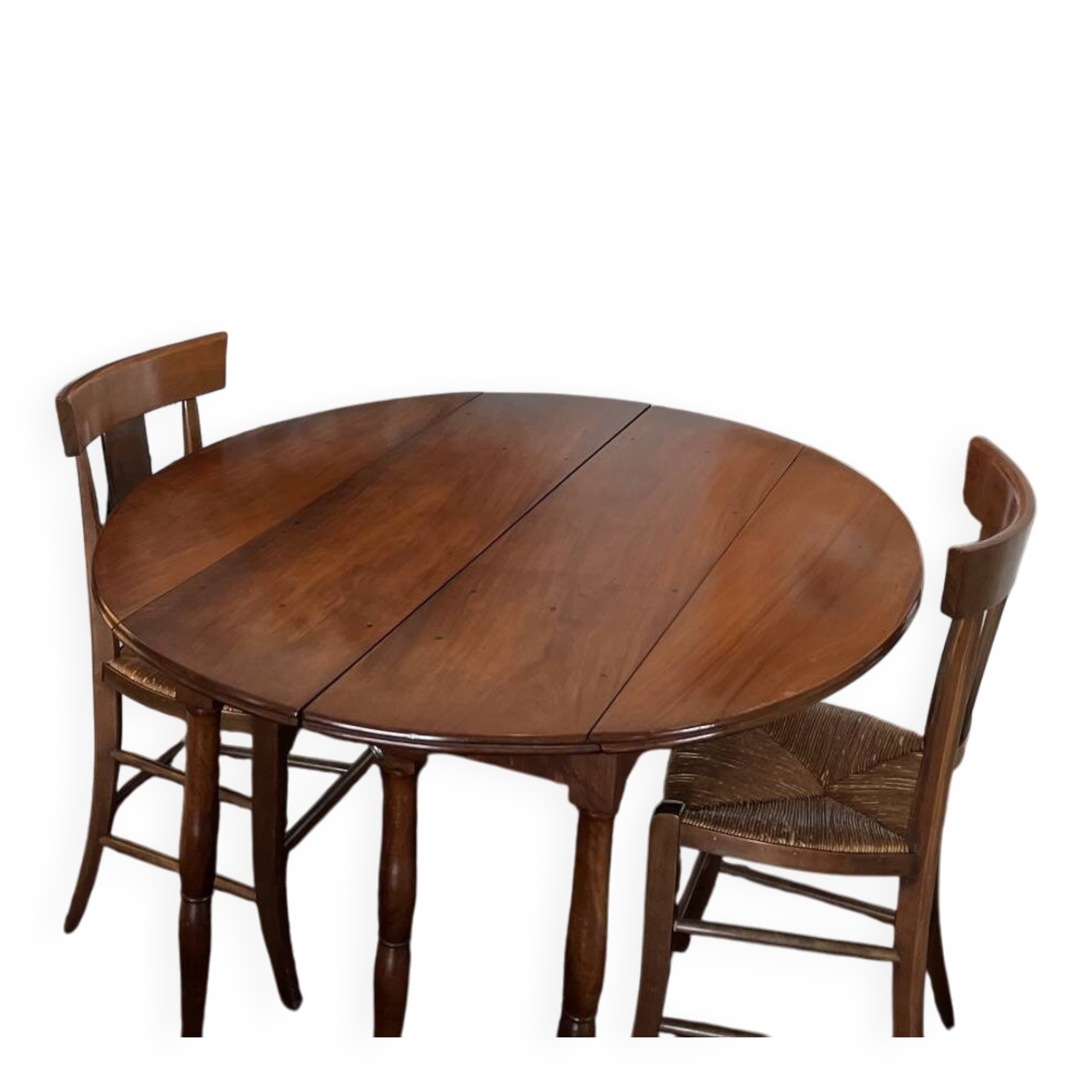 Table 6 pieds ouvrante en noyer 19ème