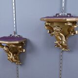 Pair of gilt wood wall consoles – late 19th century