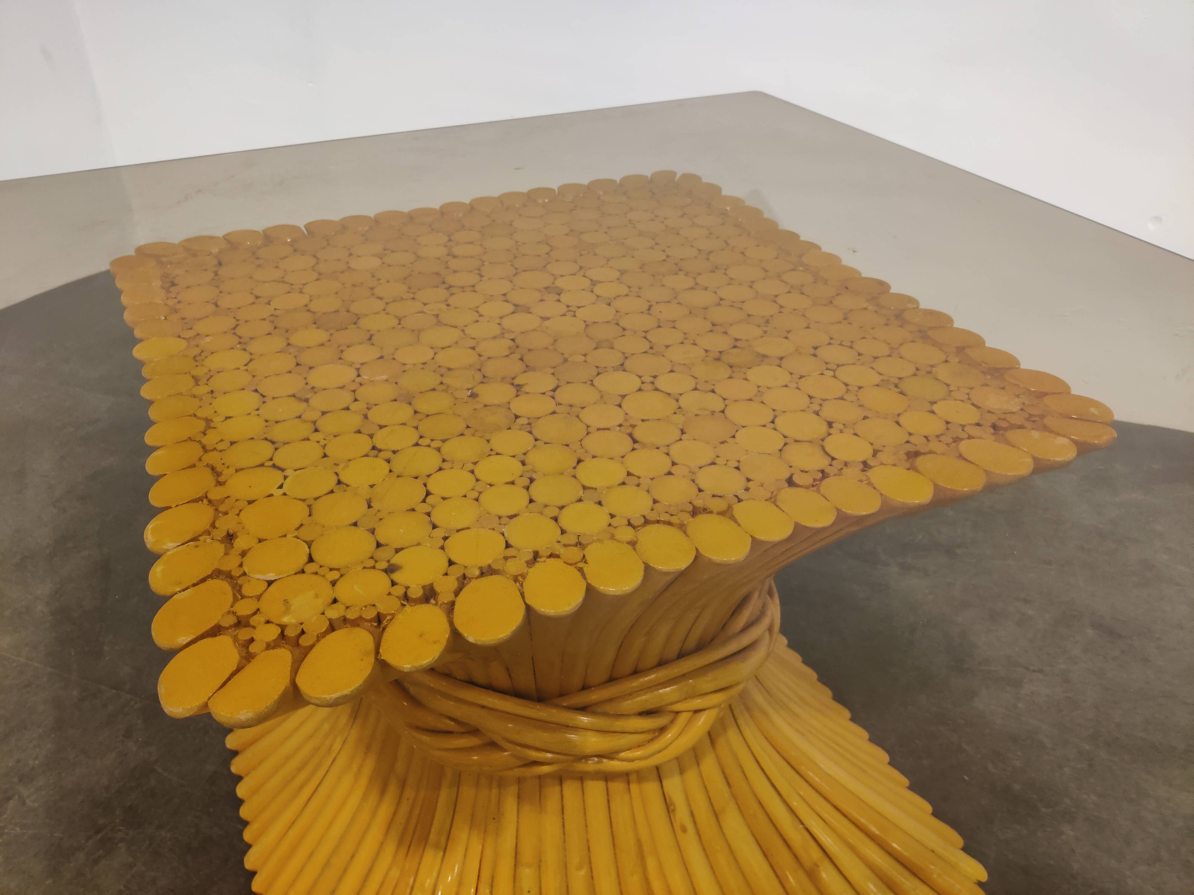 Bamboo coffee table by McGuire, 1980s