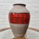 Vintage West German Vase Red Abstract Ceramic 1202/35