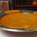 Vintage Moroccan ceramic yellow dish 33 cm