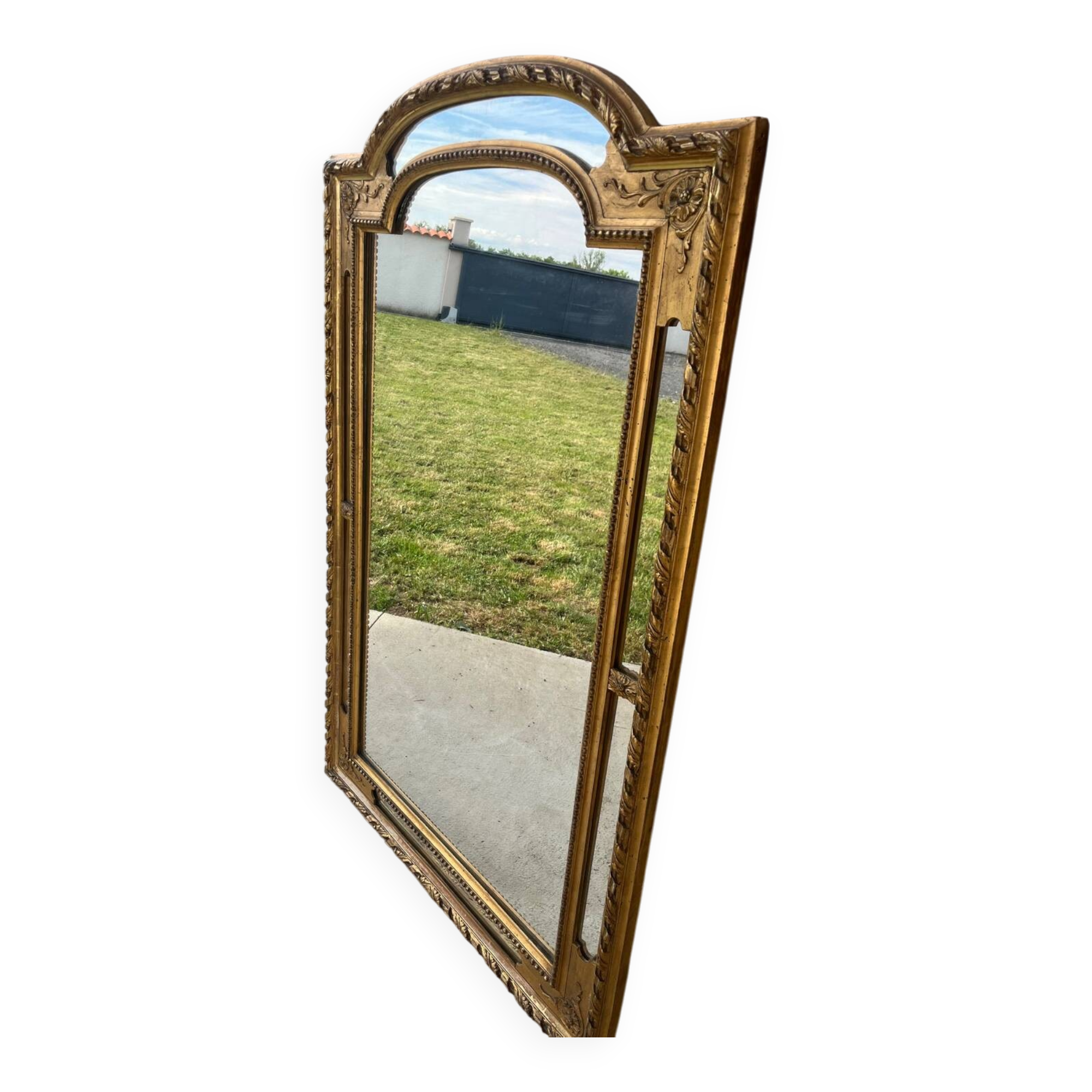 Large antique gilded mirror – Louis-Philippe style – 140 x 90 cm
