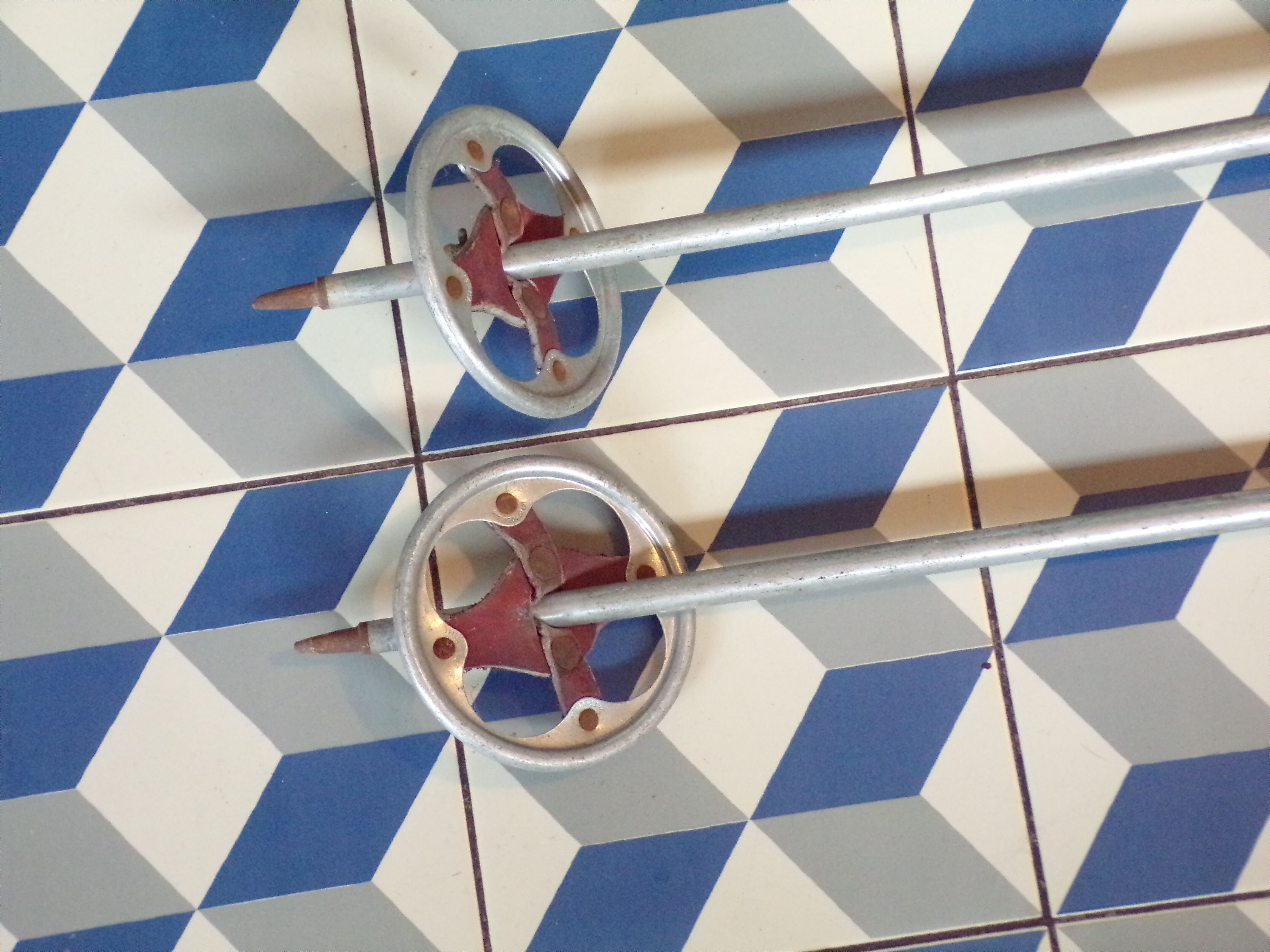 Vintage aluminum ski poles