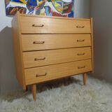 Chest of drawers vintage from the 60s in light wood