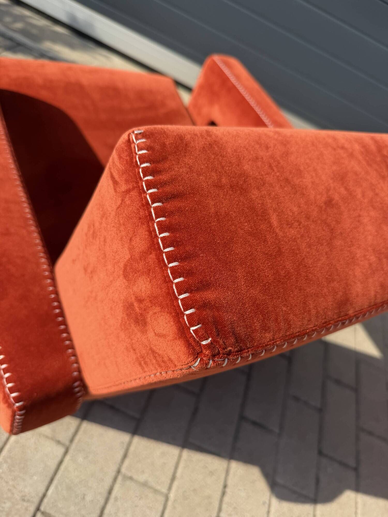 2x Cassina Utrecht chair in terracotta (rust brown) velvet in new condition!