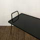 Glass and metal auxiliary coffee table