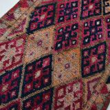 3x12 Red & Navy Blue Oushak Runner Rug, 83x352Cm