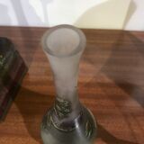 Signed glass paste vase