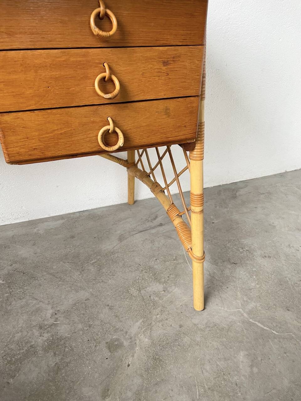 Bureau rotin Louis Sognot et sa chaise